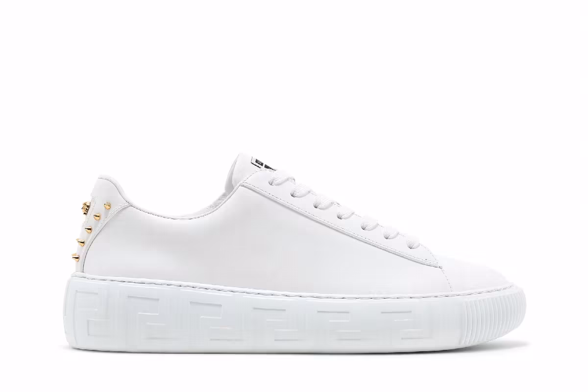 Versace Studded Low White, view 2