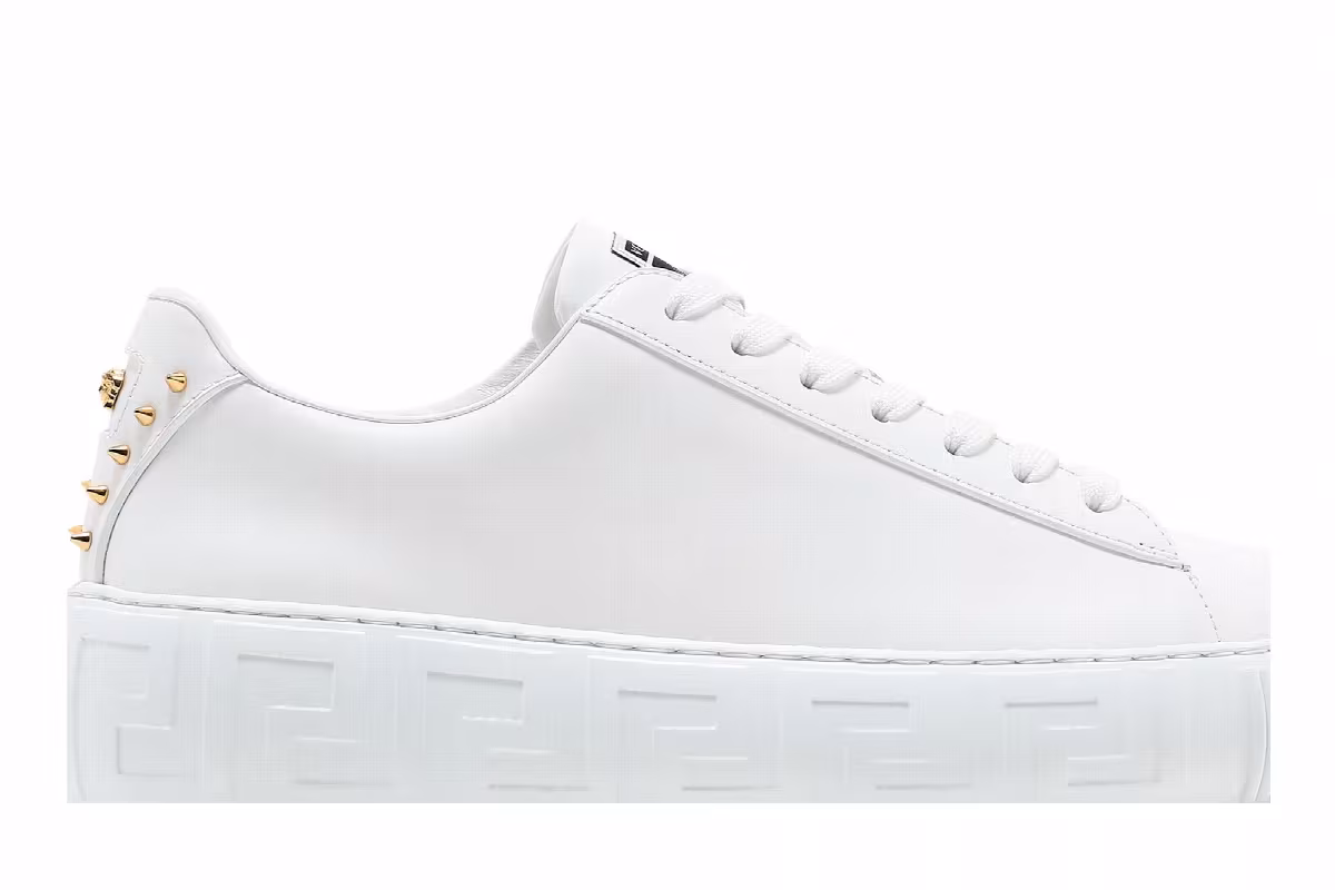 Versace Studded Low White, view 3