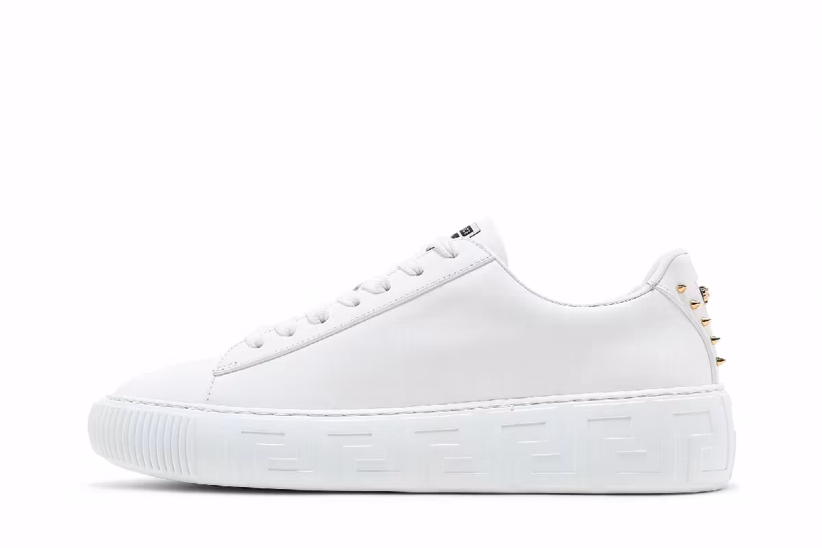Versace Studded Low White, view 4