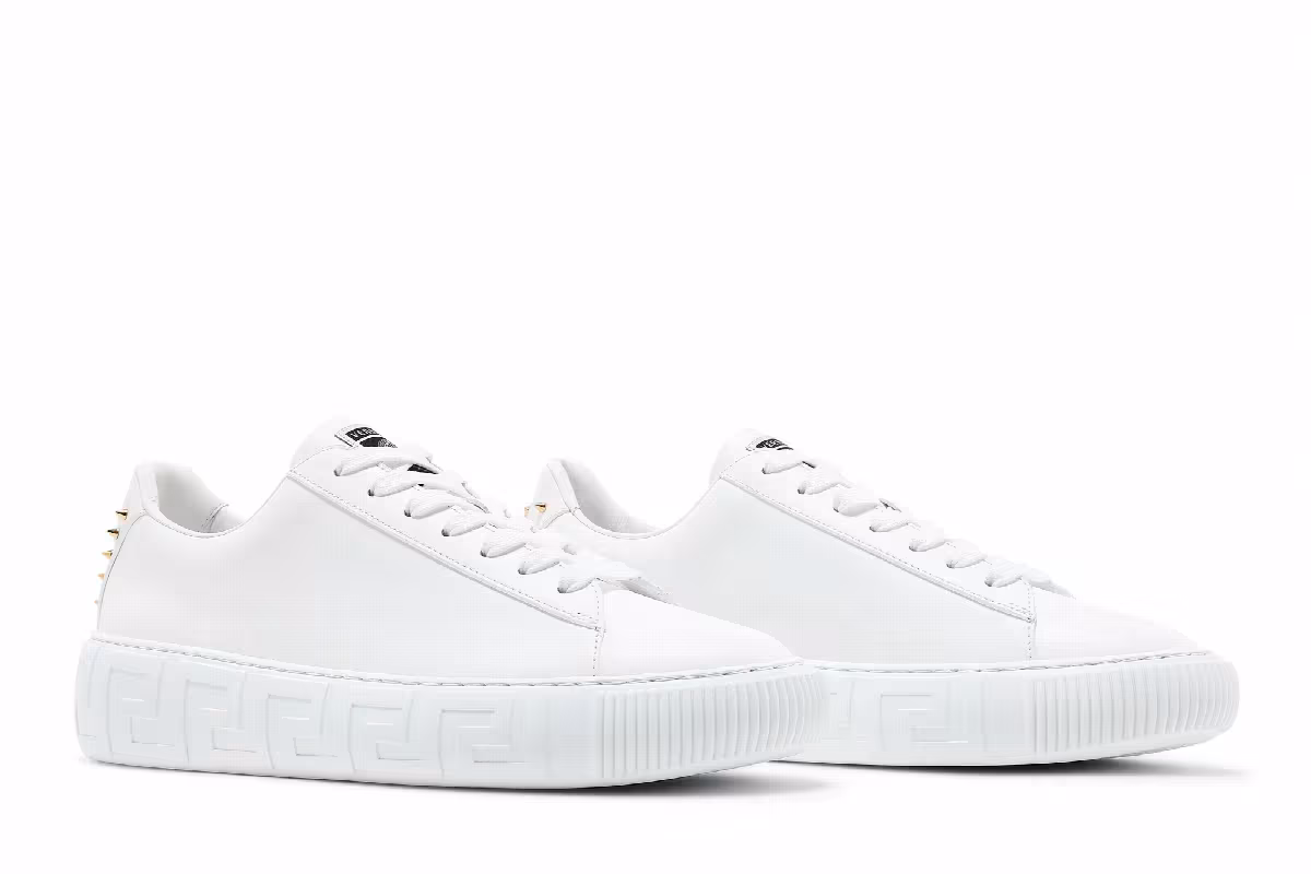 Versace Studded Low White, view 9