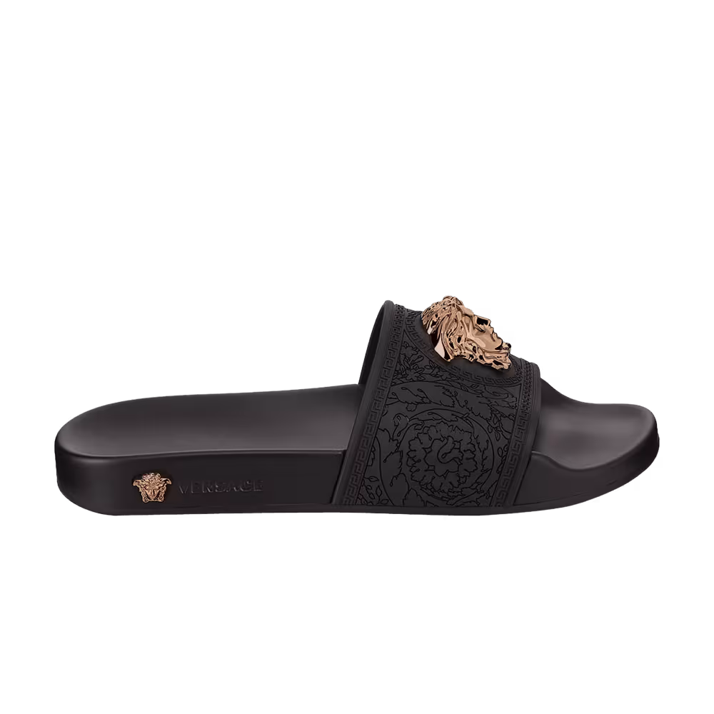 Versace Palazzo Medusa Pool Slide Black Gold