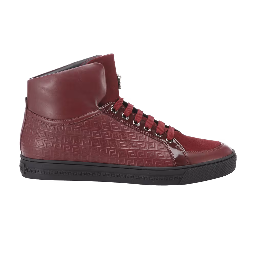 Versace Greca Embroidered High Bordeaux