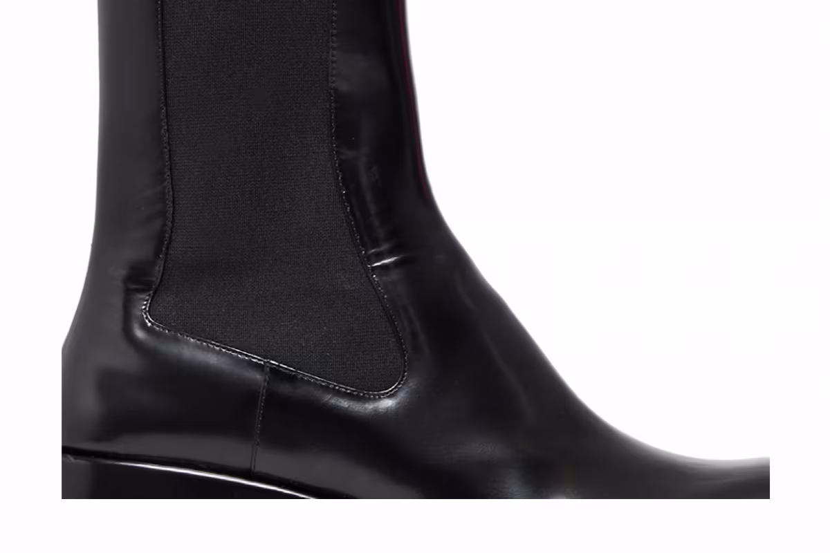 Versace Women's Leather Platform Boot Black, view 3