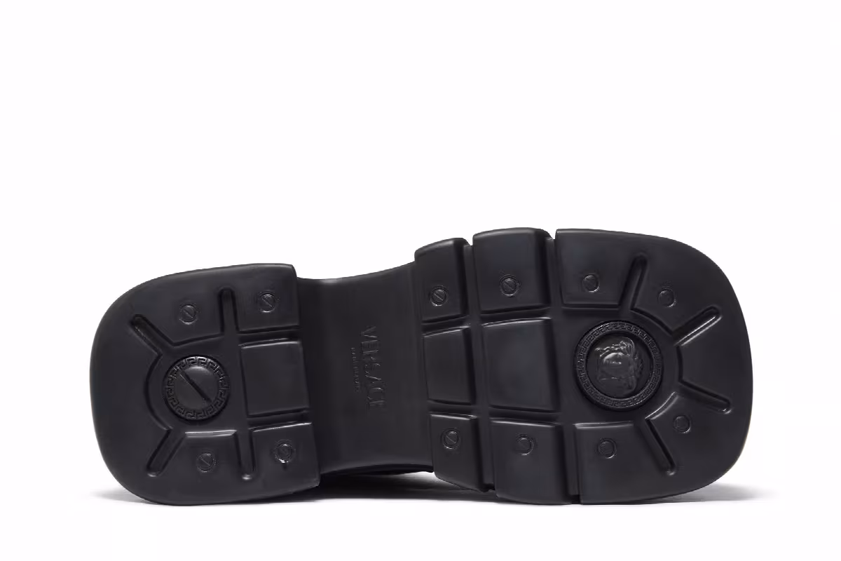 Versace Women's Leather Platform Boot Black, view 5