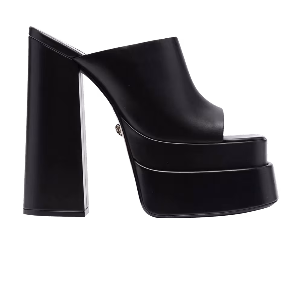 Versace Women's Platform Mule T.155 Vitellino Black