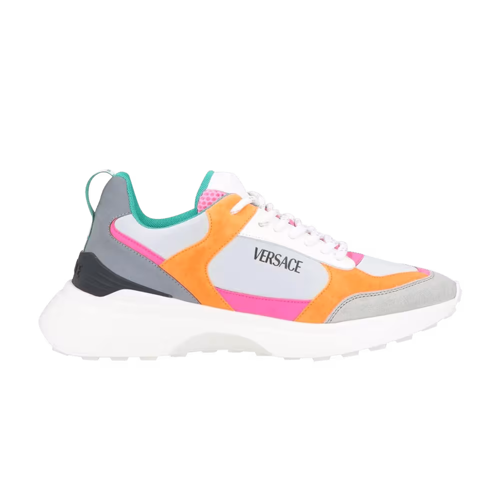 Versace Women's Sneakers Light Grey Fuchsia Orange