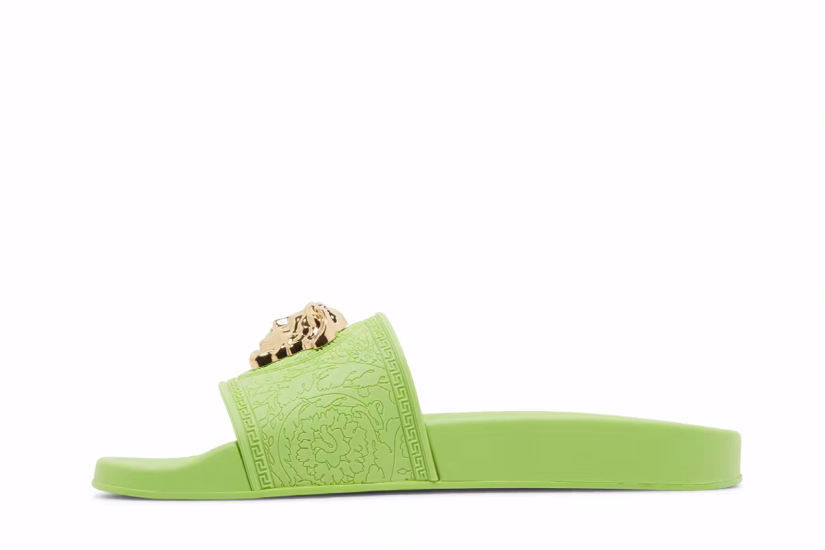 Versace Women's Palazzo Pool Slides Neon Green, view 4