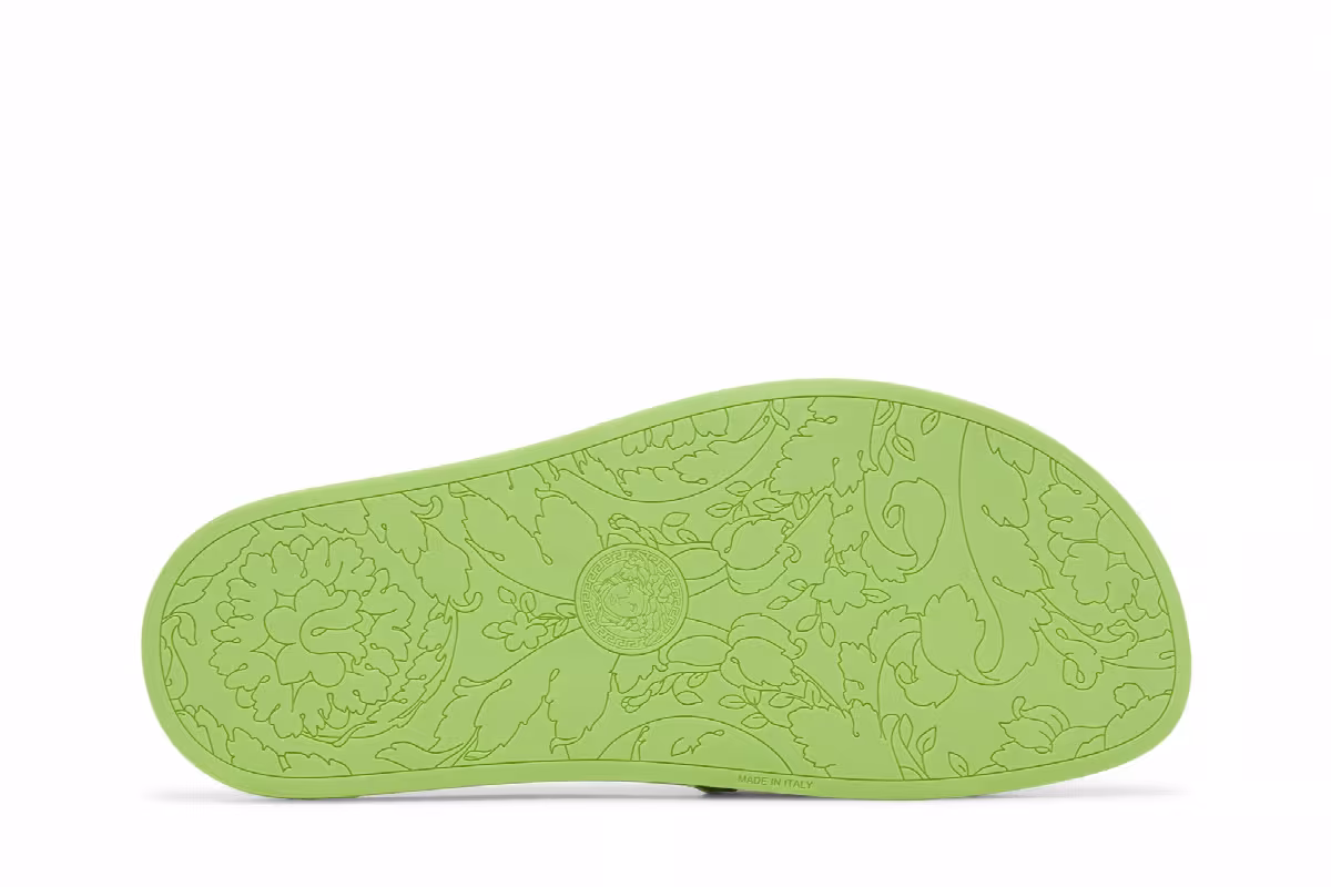 Versace Women's Palazzo Pool Slides Neon Green, view 5