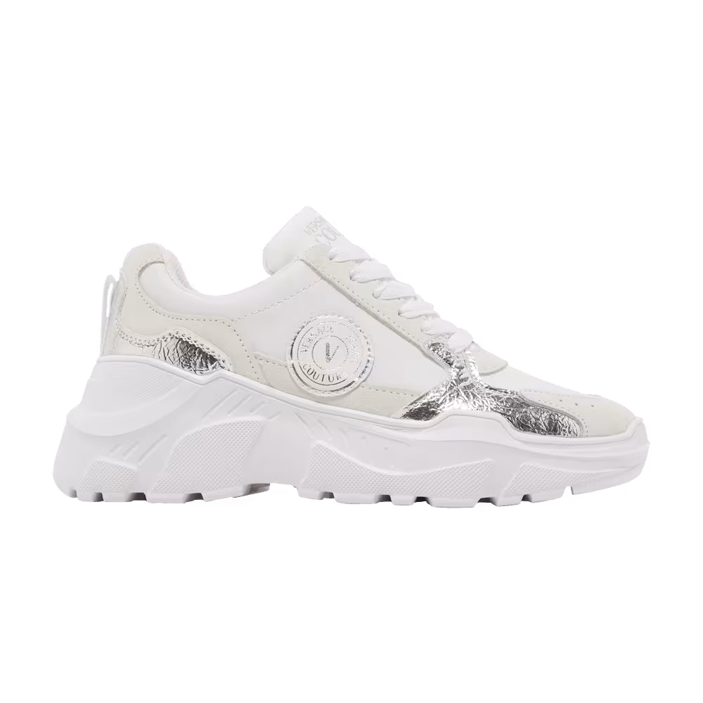 Versace Women's Speedtrack Sneaker V-Emblem - White Silver