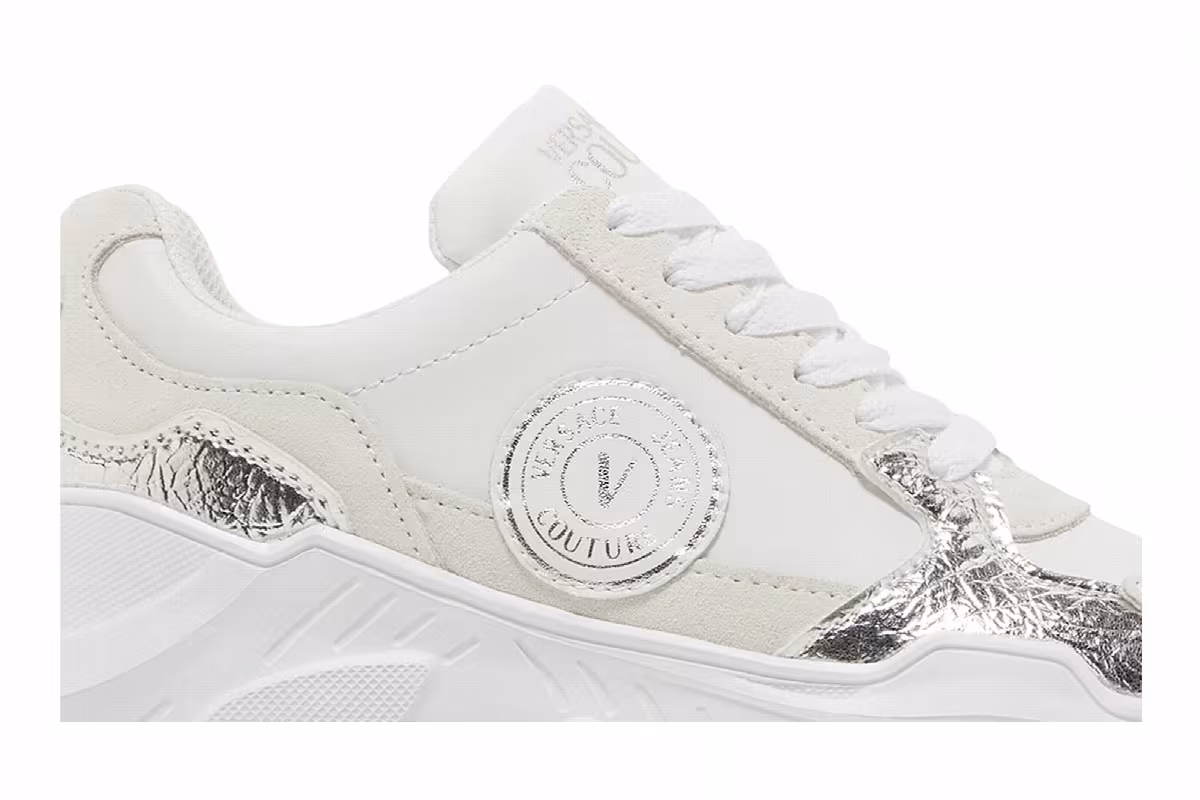 Versace Women's Speedtrack Sneaker V-Emblem - White Silver, view 3