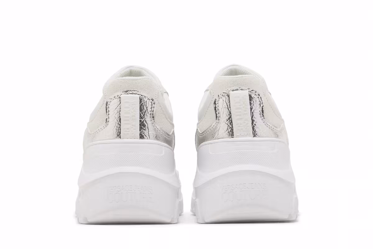 Versace Women's Speedtrack Sneaker V-Emblem - White Silver, view 7