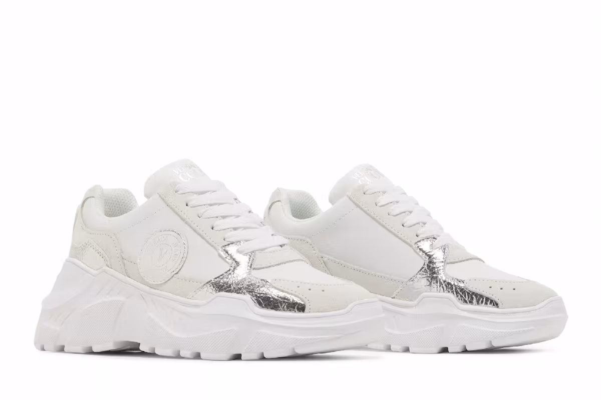 Versace Women's Speedtrack Sneaker V-Emblem - White Silver, view 9