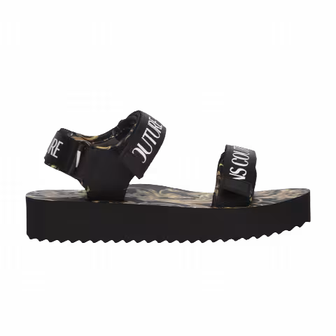 Versace Wmns Garland Logo Platform Sandal 'Baroque Print - Black'