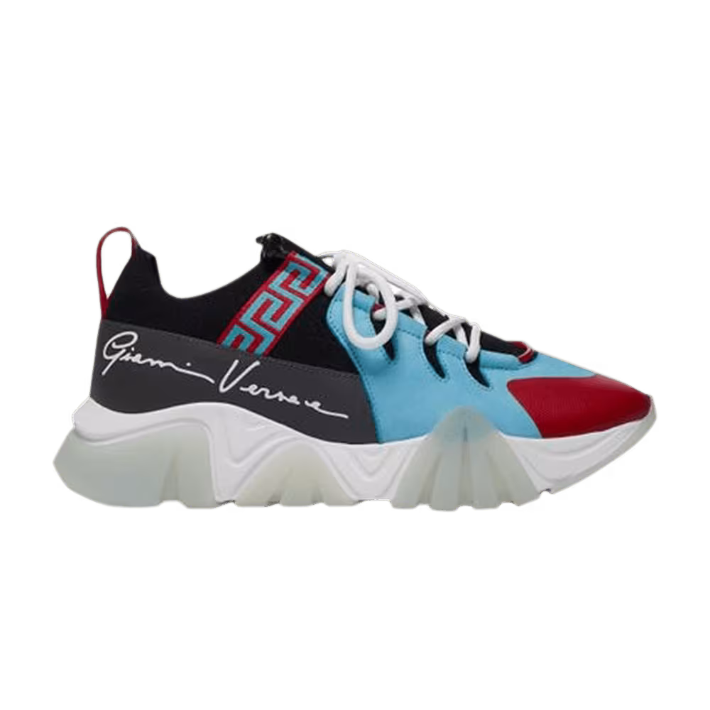 Versace Squalo Knit Trainer Blue Red