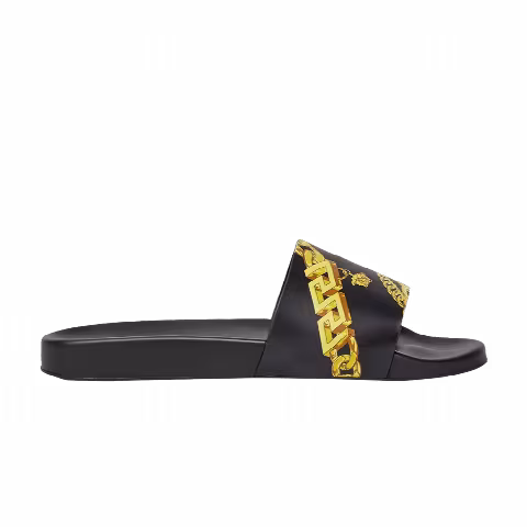 Versace Wmns Slide 'La Greca Chain Print - Black'