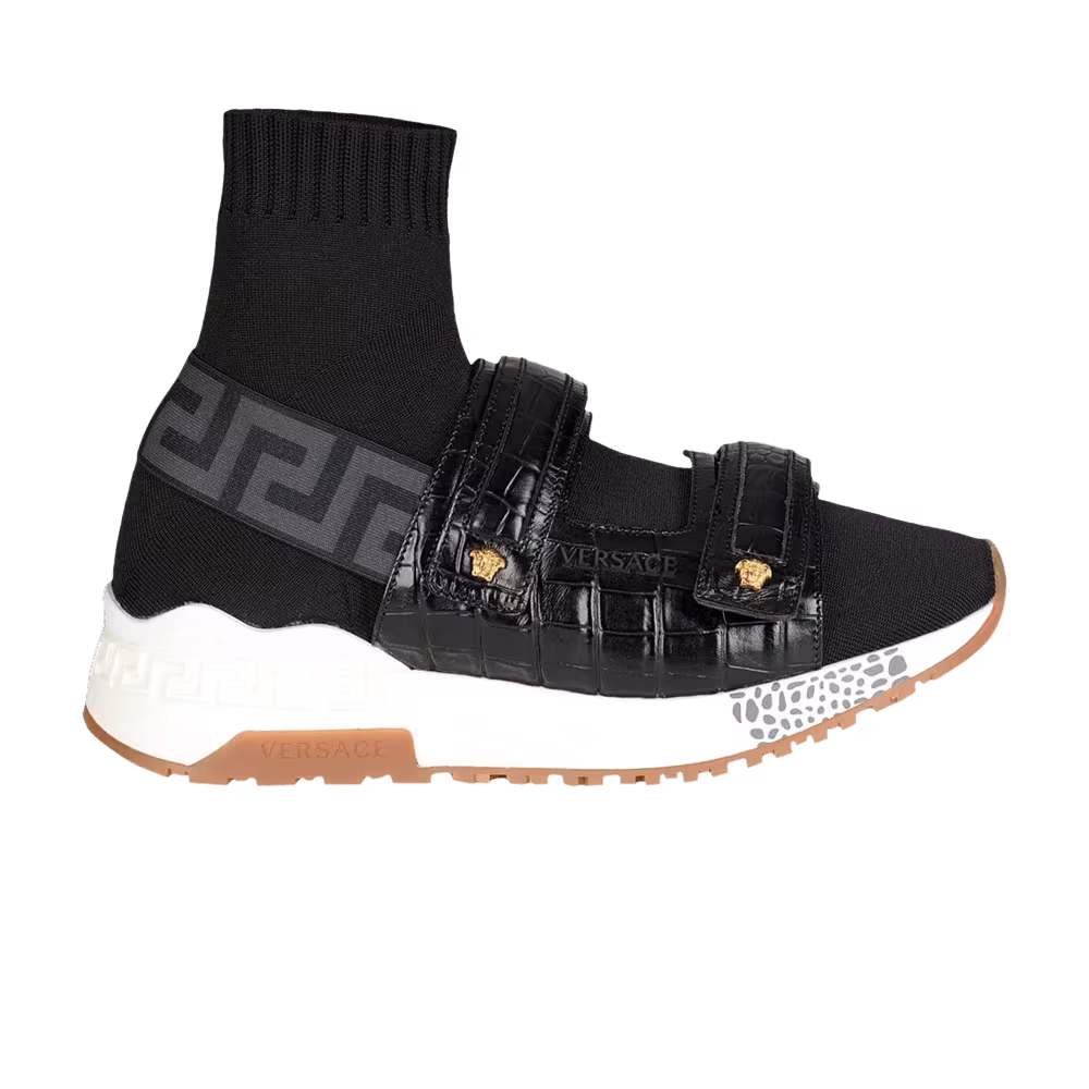 Versace Touch-Strap Sock Mid Black Oro Tribute