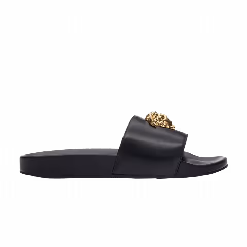 Kith x Versace Leather Slides 'Black'