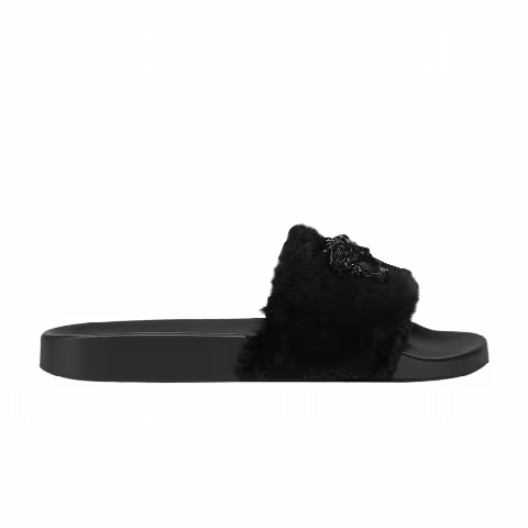 Versace Wmns Slide 'Medusa Fur - Black'