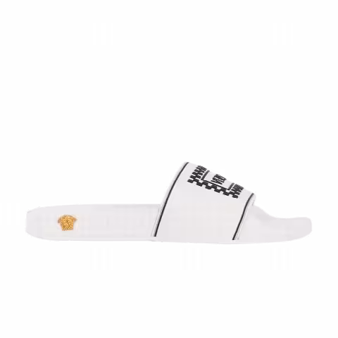 Versace Wmns Logo Pool Slide 'White Checkerboard'