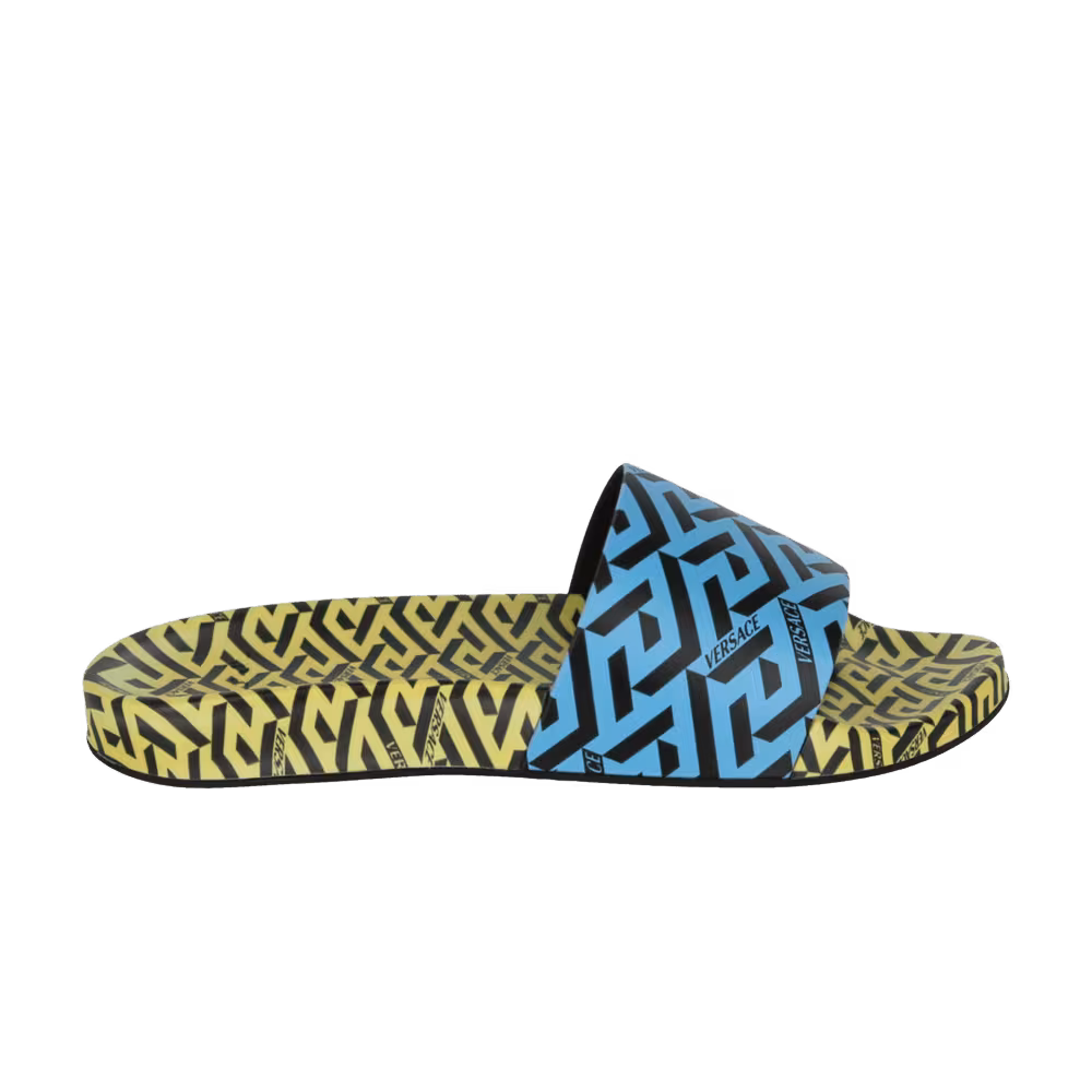 Versace Palazzo Pool Slide La Greca - Yellow Blue