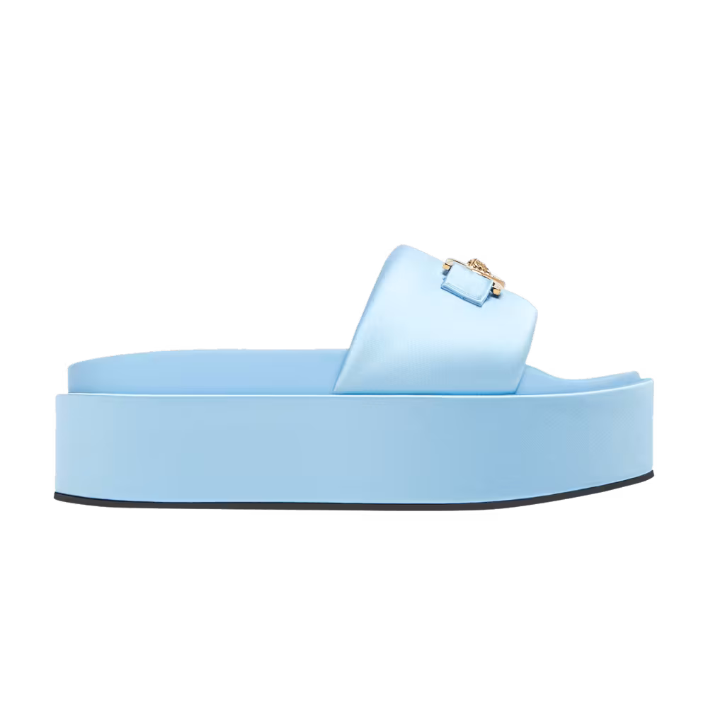 Versace Women's Biggie Platform Slide Sandal Ice Blue