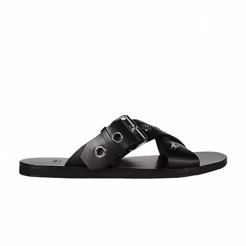 Versace Criss-Cross Sandal 'Black Palladium Buckle'