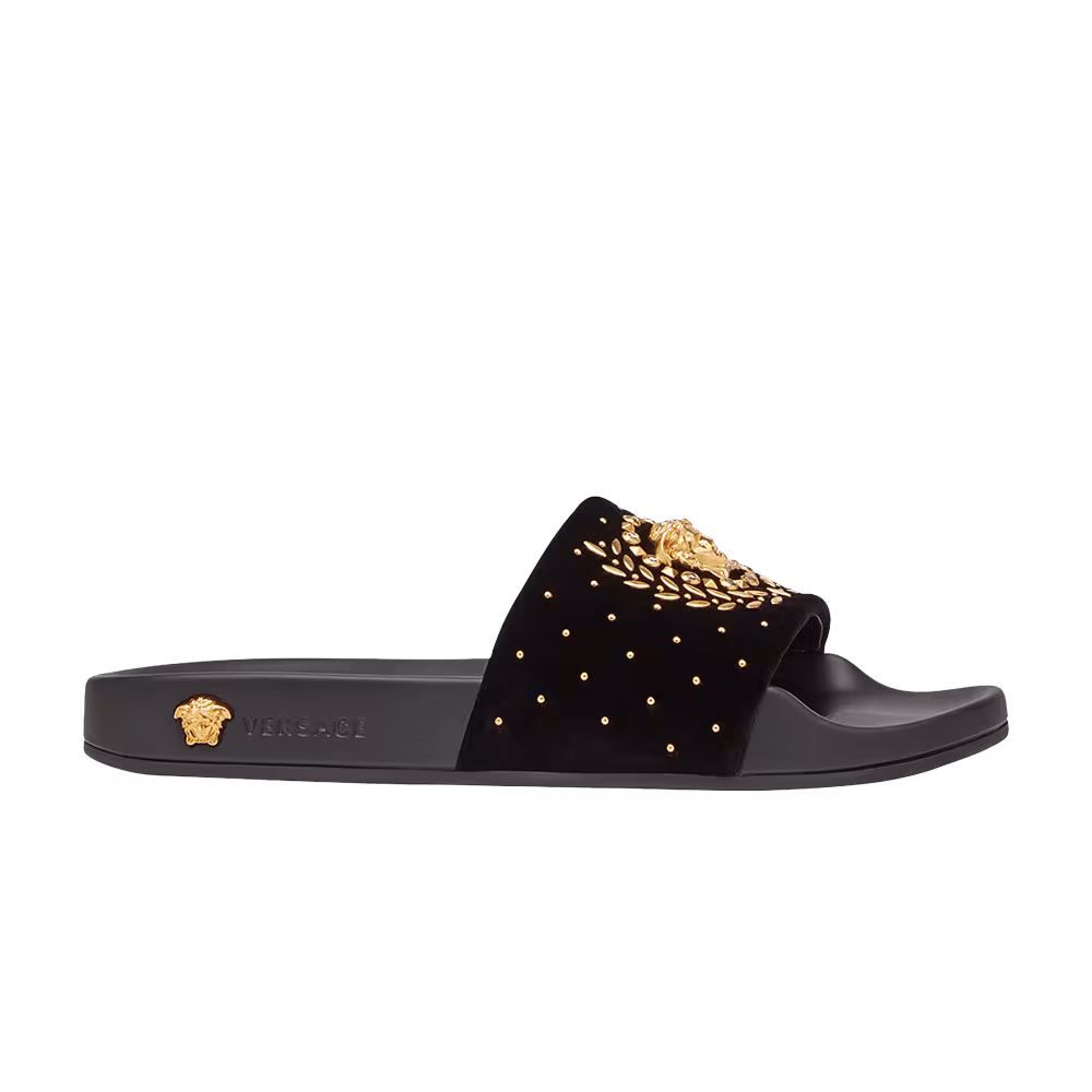 Versace Women's Medusa Leaves Velvet Slide