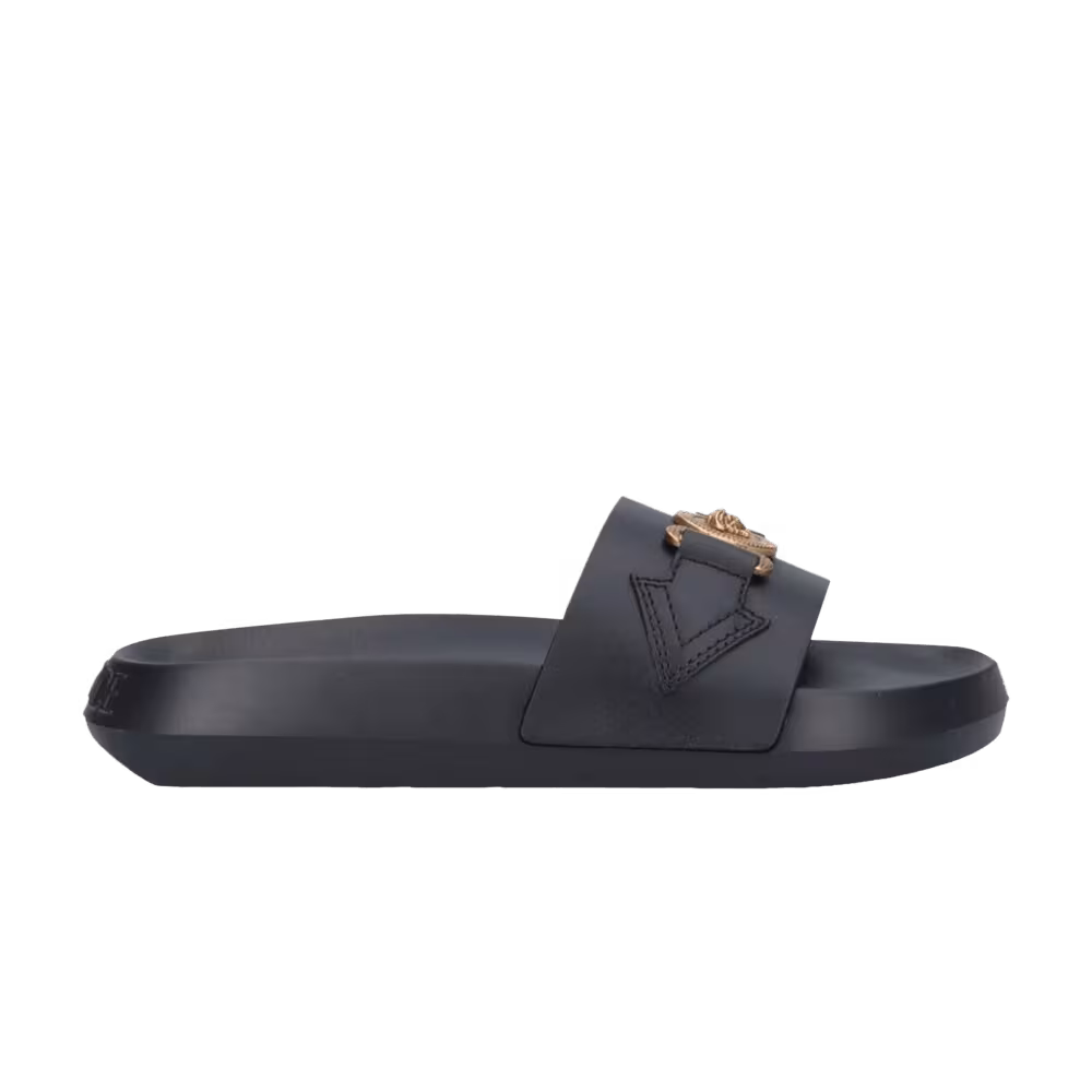 Versace Women's Slide Black Gold Palladium