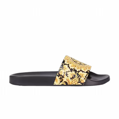 Versace Wmns Medusa Stud Leather Slide 'Barocco Print'