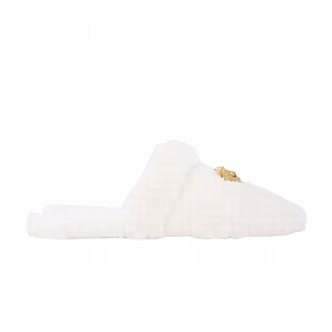 Versace Wmns Faux Fur Palazzo Slippers 'White'