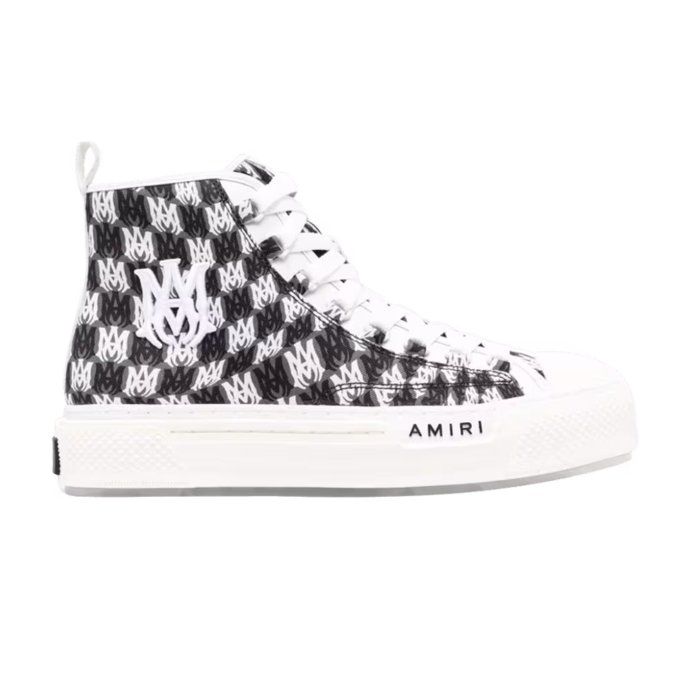 Amiri Court High Allover Logo - White Black