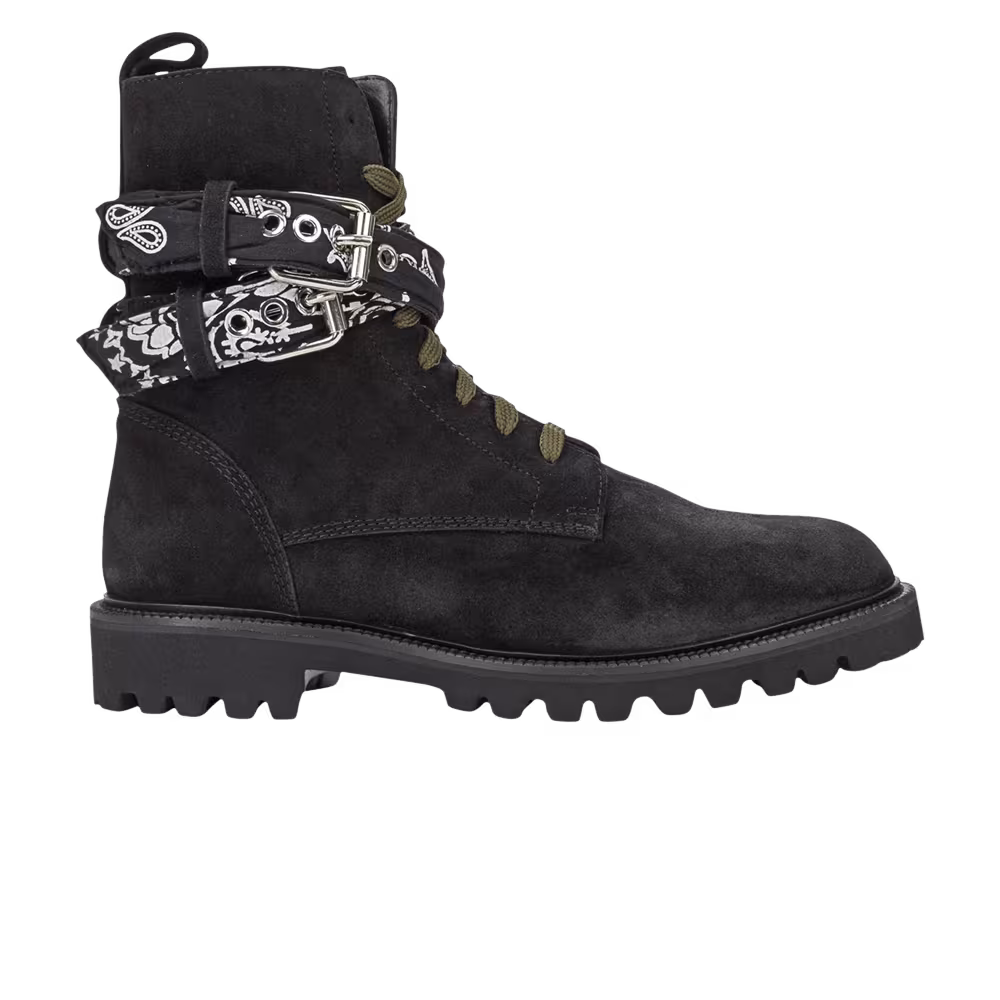 Amiri Suede Bandana Combat Boot Black