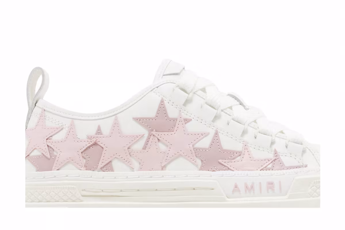 Amiri Women's Stars Platform Court Low White Pink, view 3