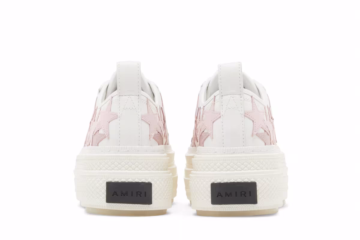 Amiri Women's Stars Platform Court Low White Pink, view 7