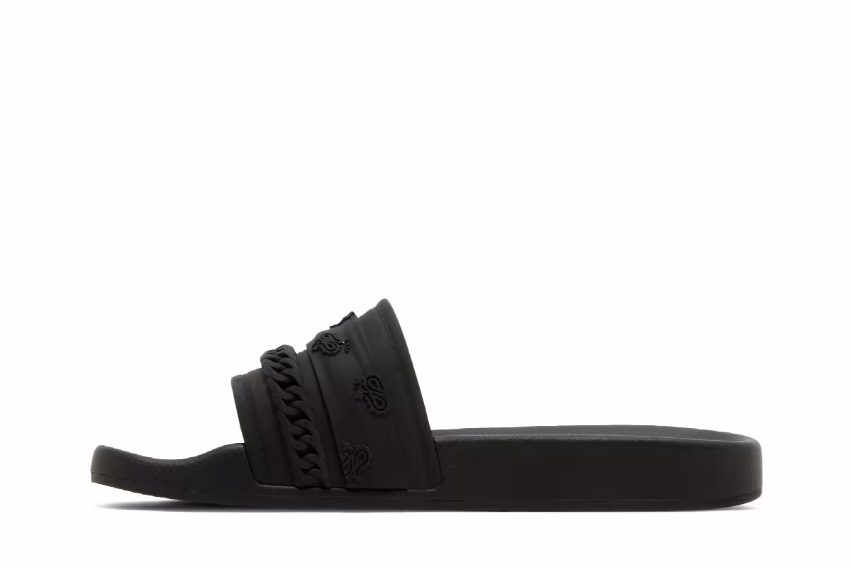 Amiri Bandana Chain Pool Slide Black Paisley, view 4