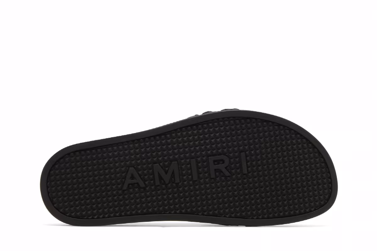 Amiri Bandana Chain Pool Slide Black Paisley, view 5