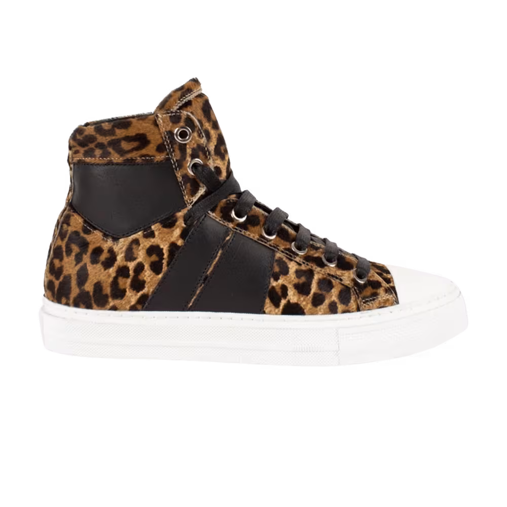 Amiri Women's Sunset Calf Hair Leopard Black