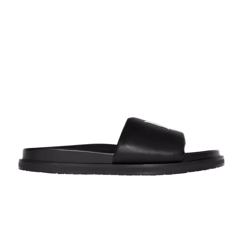 Amiri Leather Slide Black White