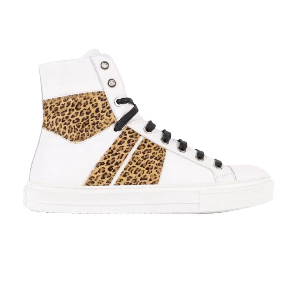 Amiri Sunset Leather White Leopard
