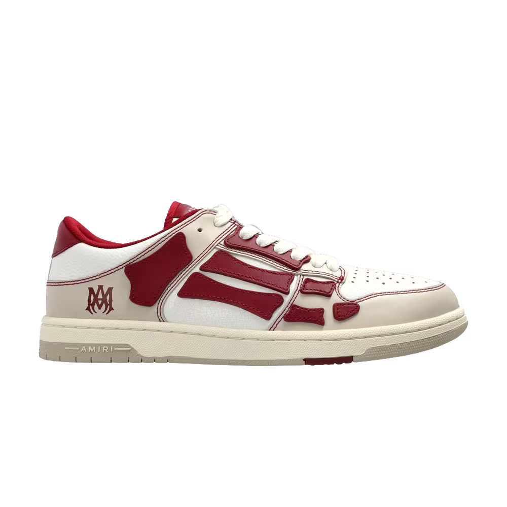 Amiri Skel Top Low Varsity - Cream Deep Red