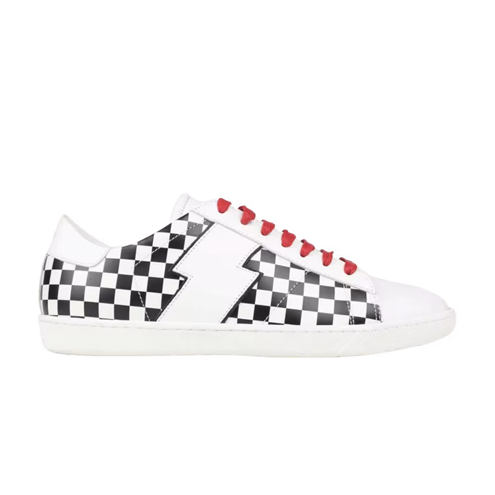 Amiri Viper Leather White Black Check