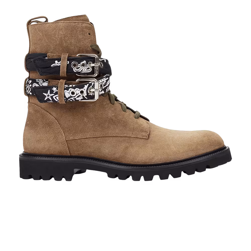 Amiri Suede Bandana Combat Boot Brown