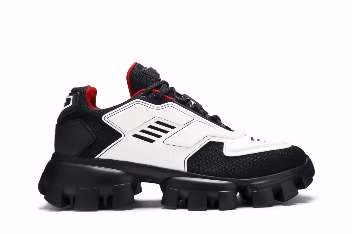 Prada Cloudbust Thunder Knit White Black, view 2