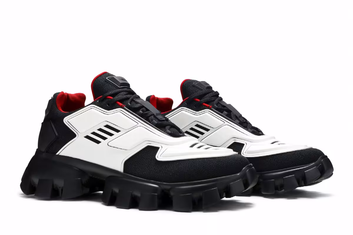 Prada Cloudbust Thunder Knit White Black, view 9