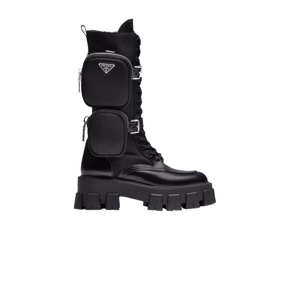 Prada Women's Monolith Boot Brushed Rois Black