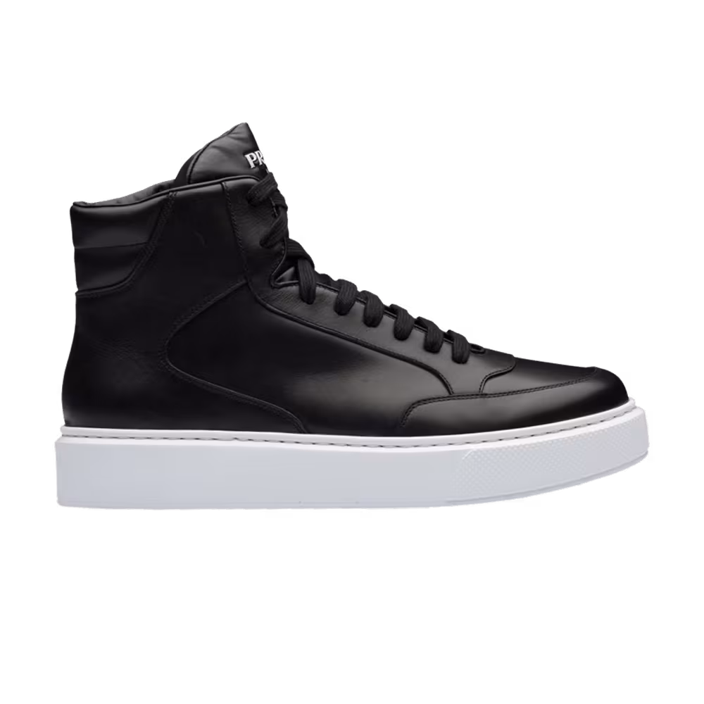 Prada Logo Macro Leather High Black