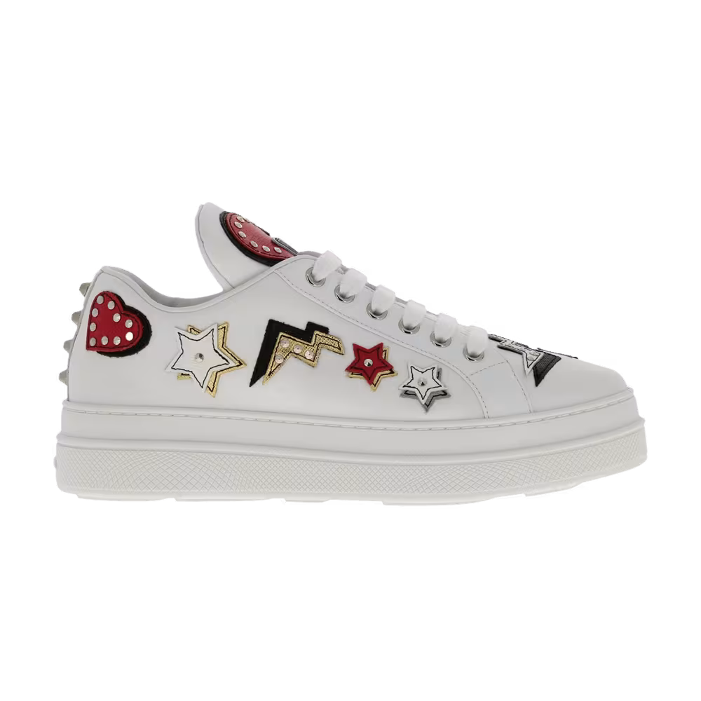 Prada Women's Robot Leather Platform Heart Patches