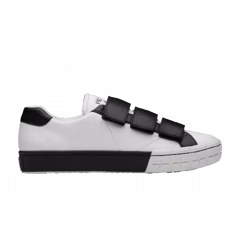 Prada Cassetta Wheel Velcro Sneaker 'White Black'