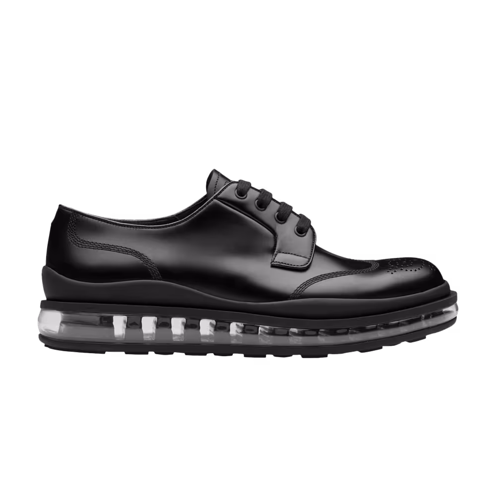 Prada Brushed Leather Air Sole Derby Black