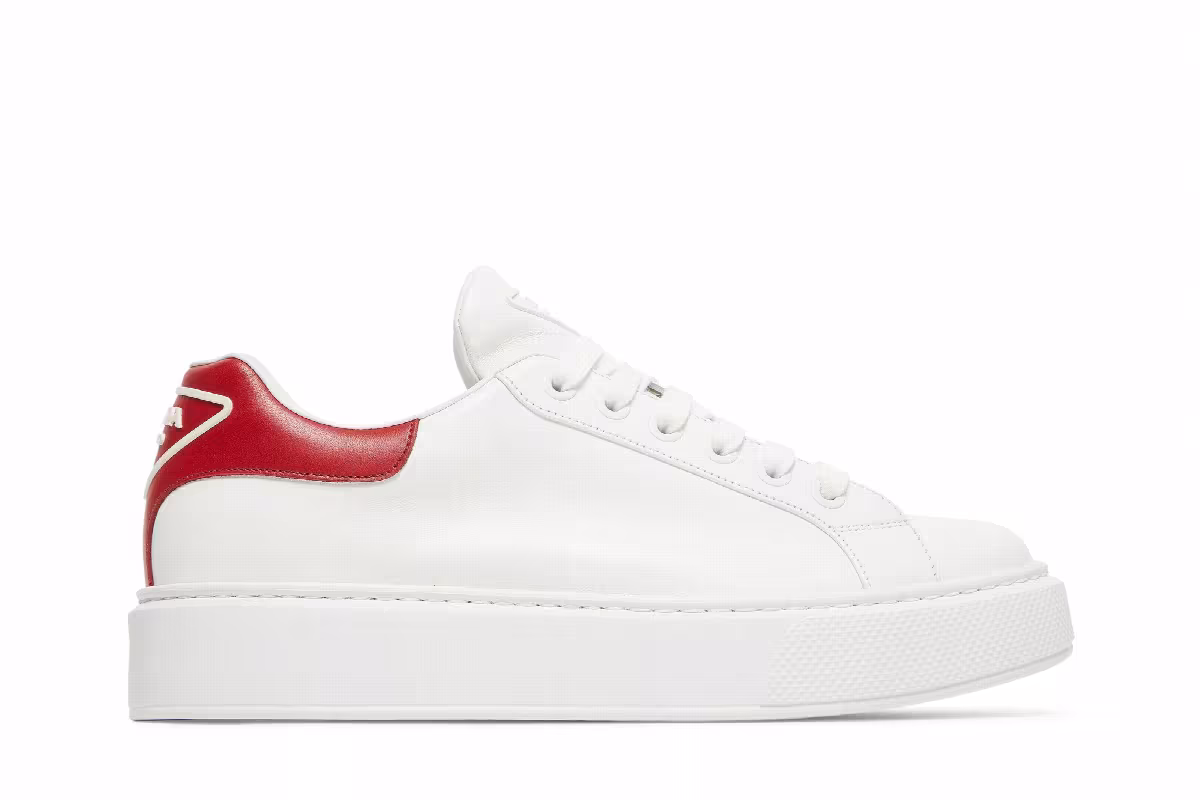 Prada Marco Leather White Red, view 2